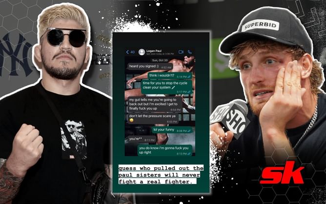 Dillon Danis shares chats with Logan Paul, reveals the two were set to fight at Misfits 004, but Paul pulled out – "Paul sisters will never fight a real fighter"