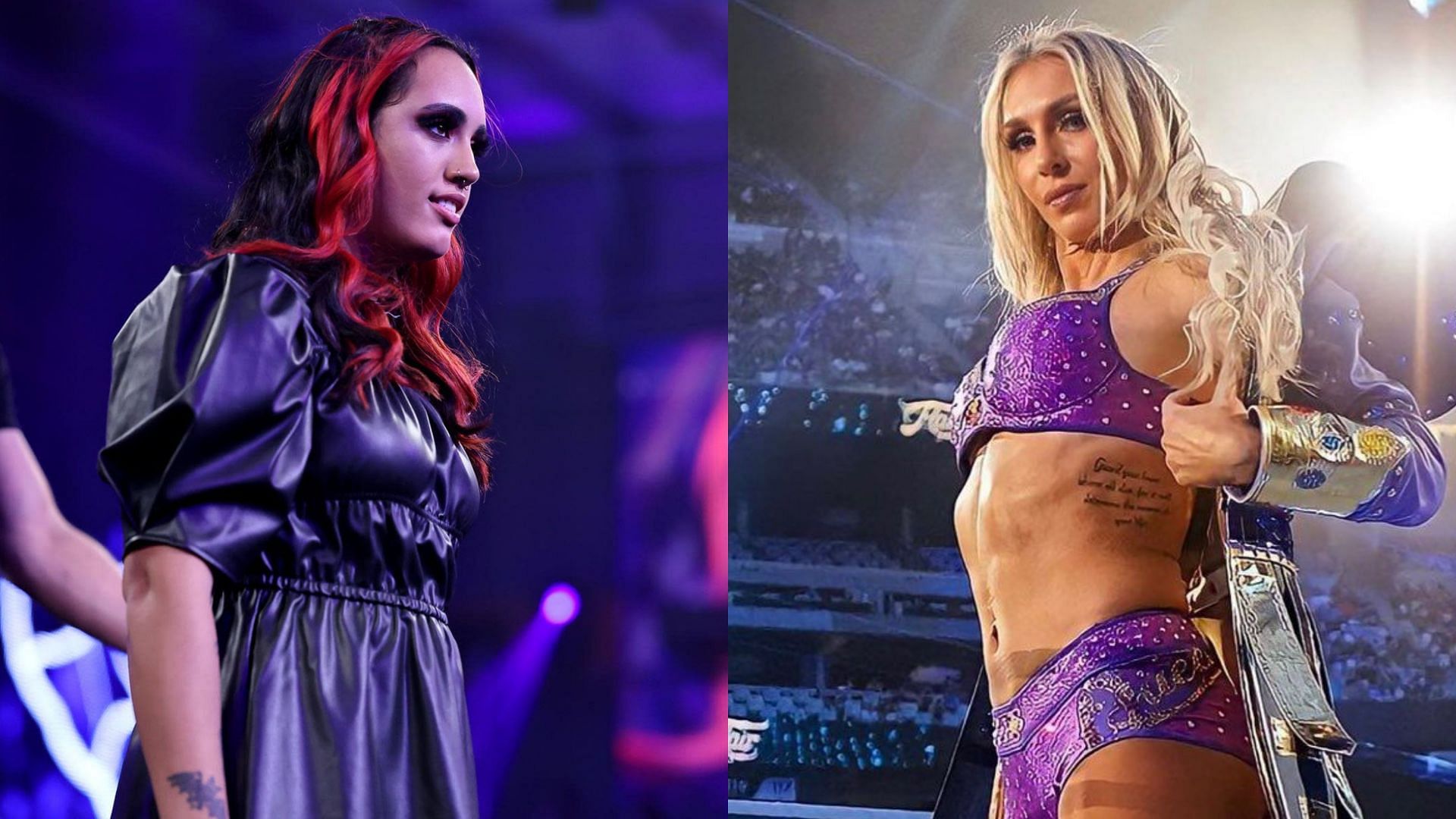 Ava Raine (left) and Charlotte Flair (right)