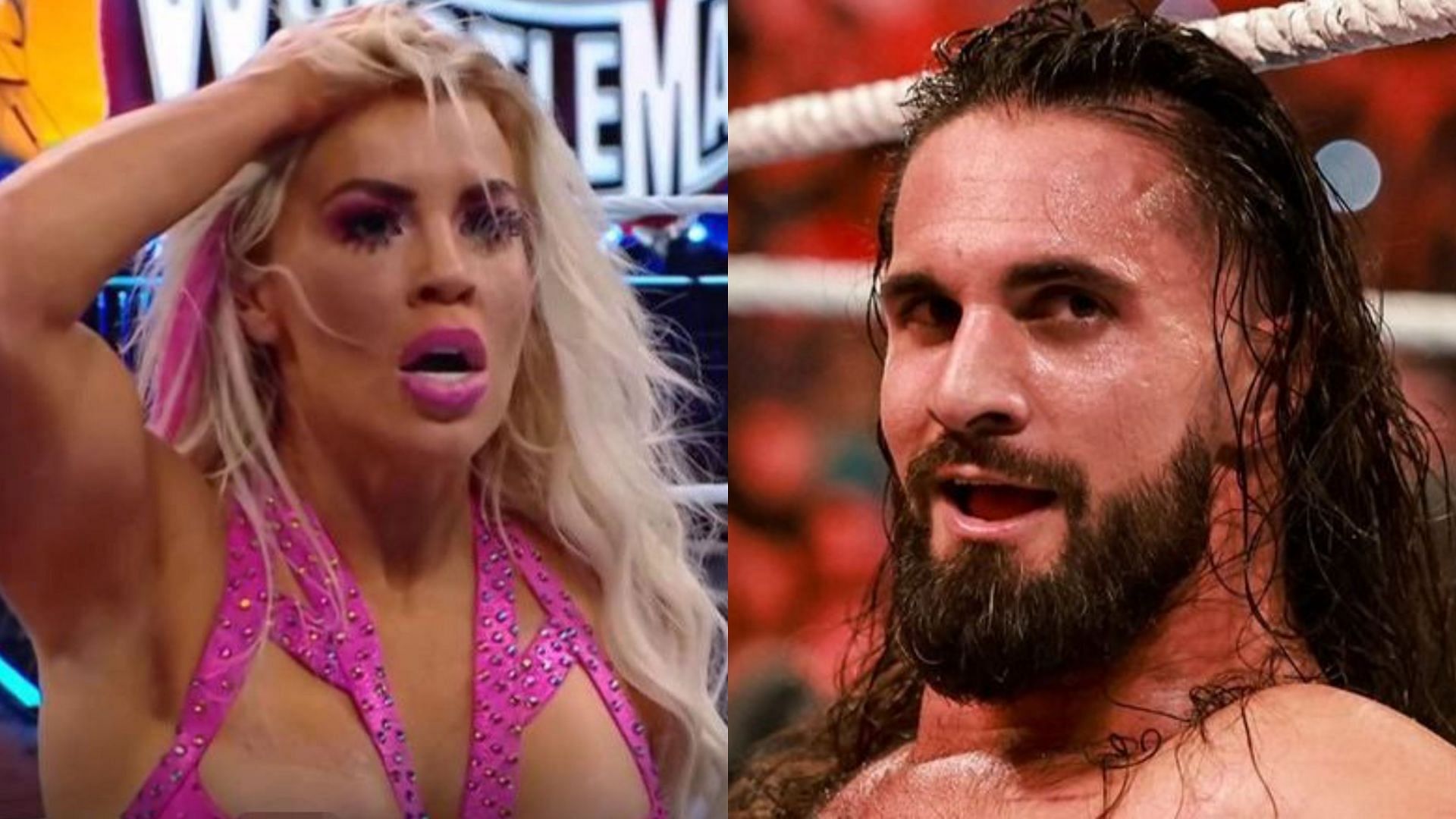 24/7 Champion Dana Brooke (left) and United States Champion Seth Rollins (right)