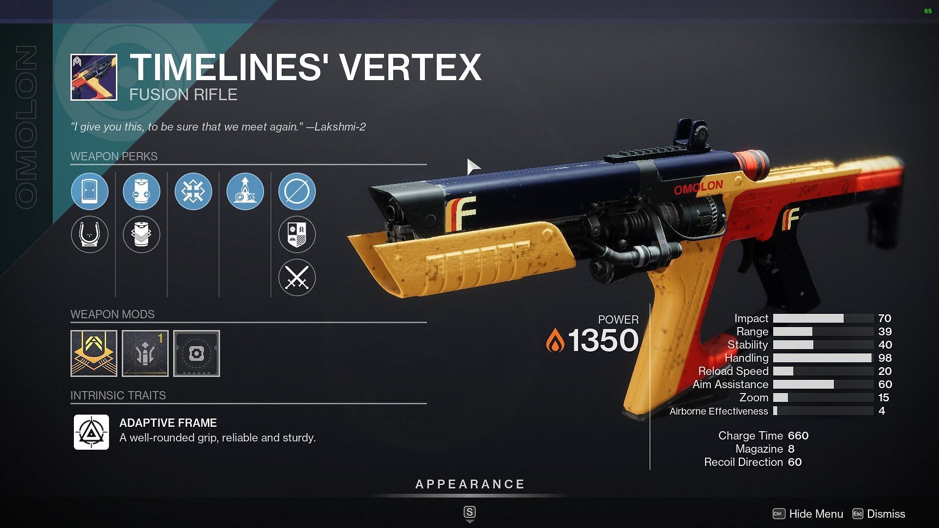 Timelines&#039; Vertex Fusion Rifle (Image via Destiny 2)