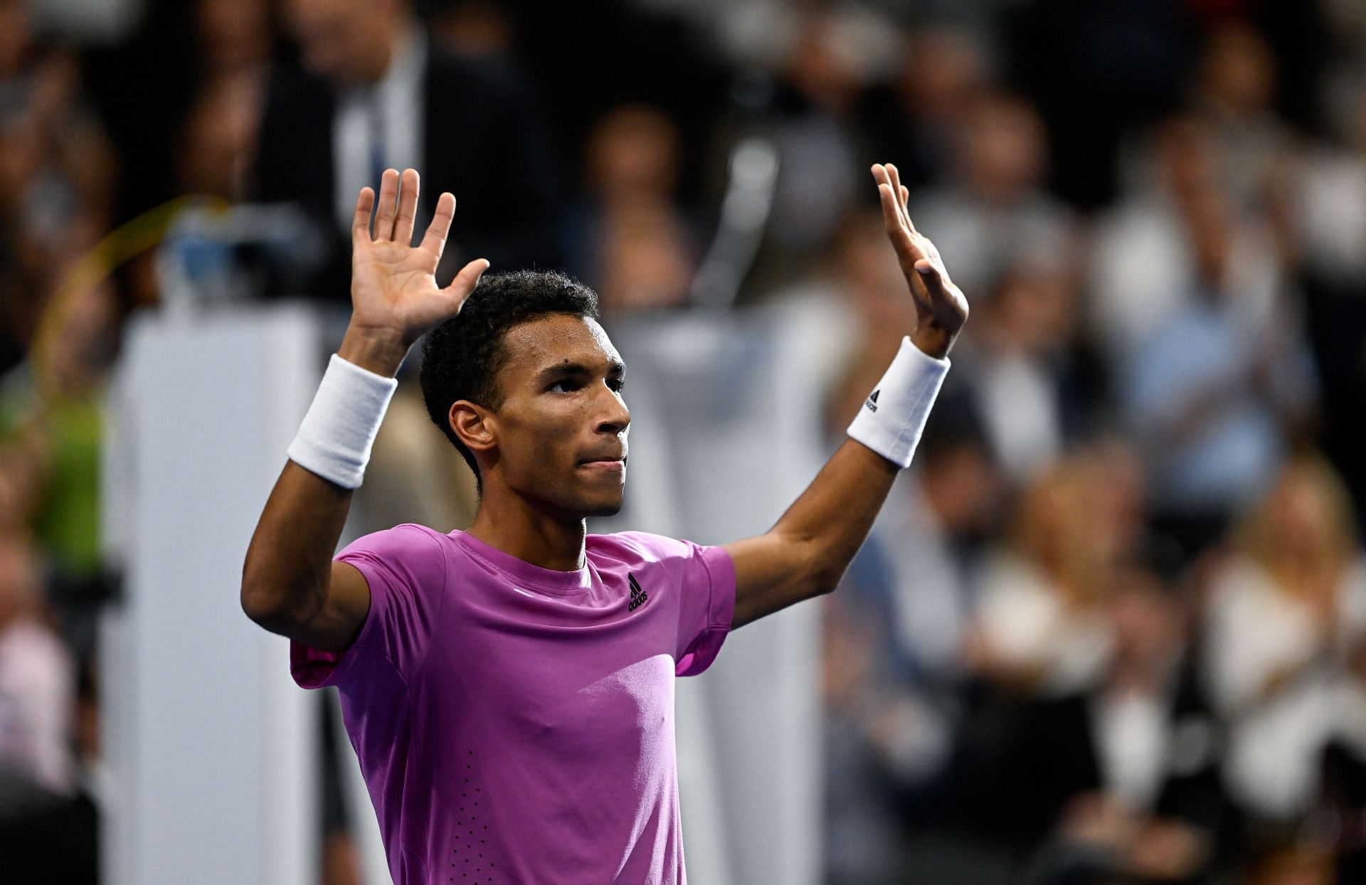 Felix Auger-Aliassime at the 2022 Swiss Indoors.