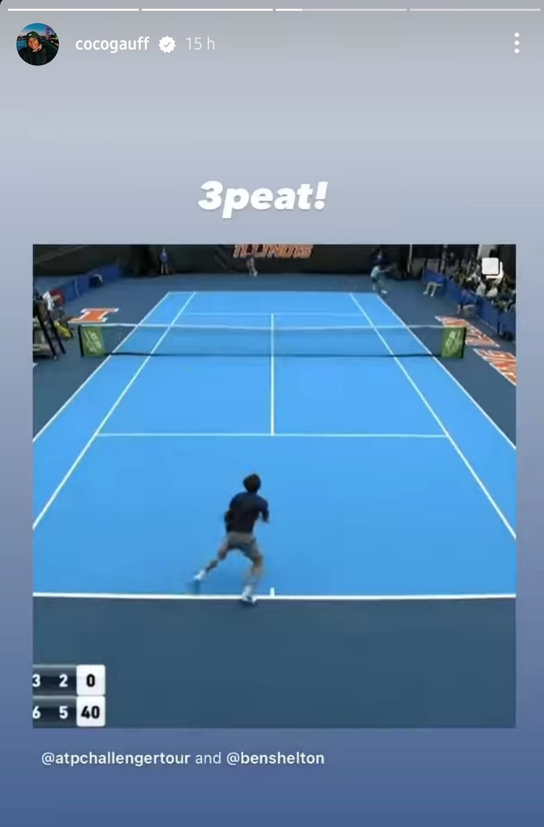 Tennis Coco Gauff congratulates Ben Shelton on his third consecutive