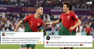 Twitter explodes as Cristiano Ronaldo scripts FIFA World Cup history during Portugal's 3-2 win over Ghana