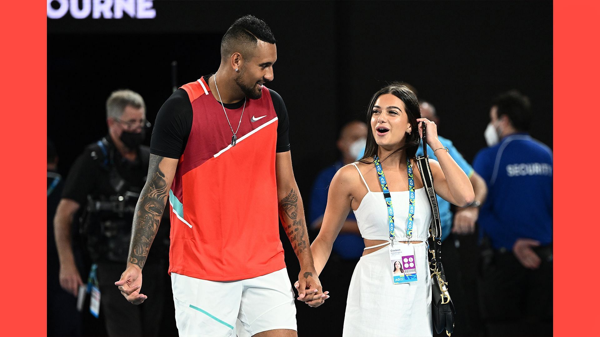 Nick Kyrgios with his girlfriend Costeen Hatzipourganis.