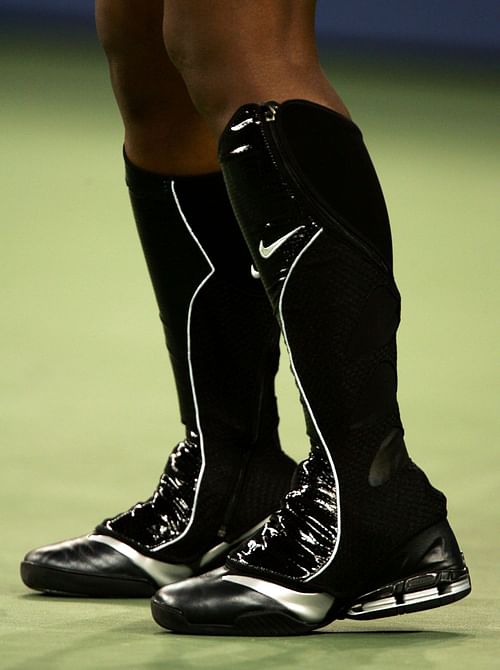 Serena Williams' boots that she wore during her warm-up at the 2004 US Open