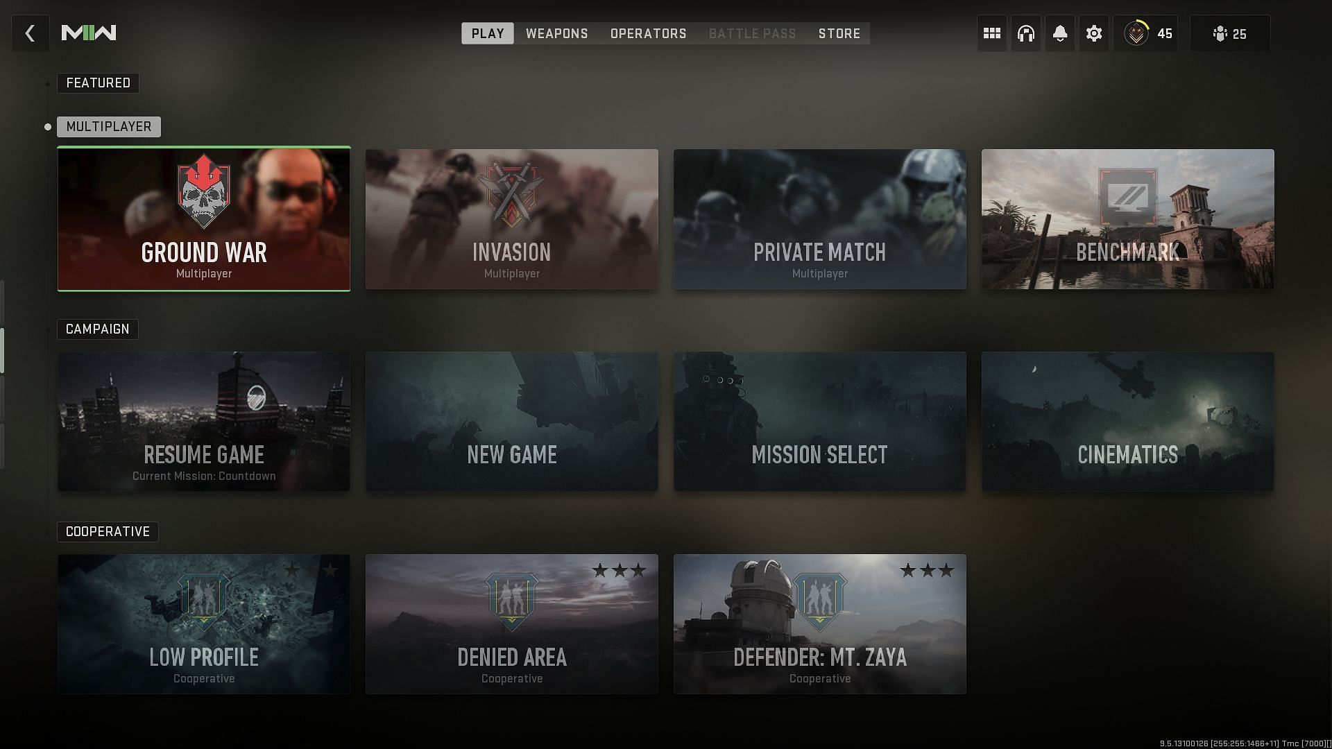 Modern Warfare 2 user interface (Image via Activision)