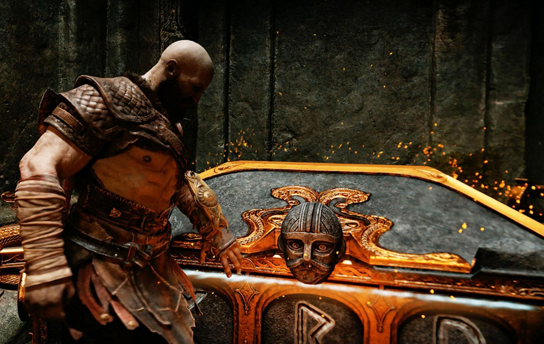 Unlocking the Nornir Chest at The Forge in God of War Ragnarok (Image via GOd of War Ragnarok)