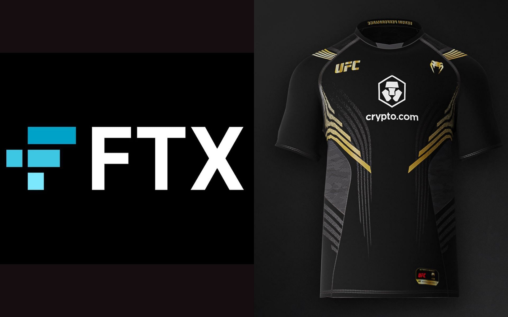 FTX logo [Left] Crypto.com logo on UFC fighter kit [Right]