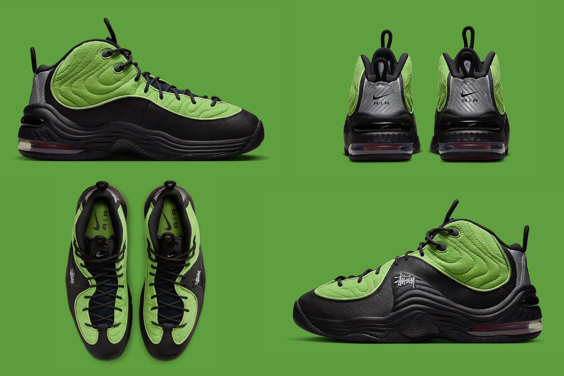 Where to buy Stussy x Nike Air Max Penny 2 “Black/Green” shoes