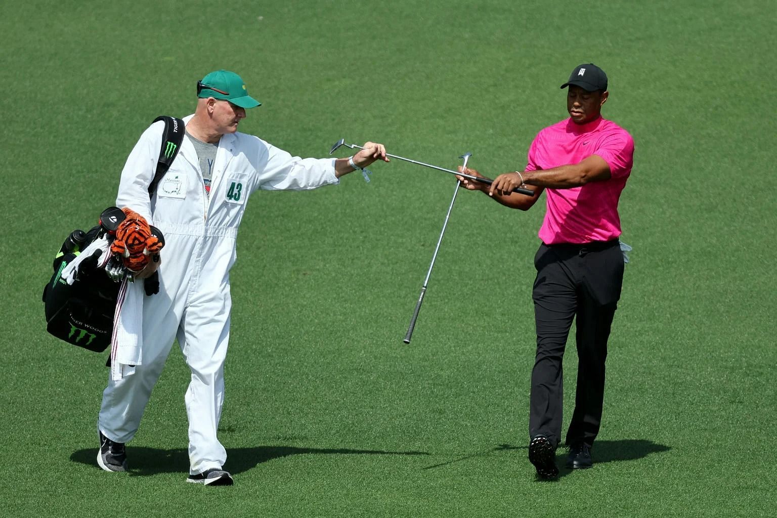 Tiger Woods and his caddie. Joe LaCava