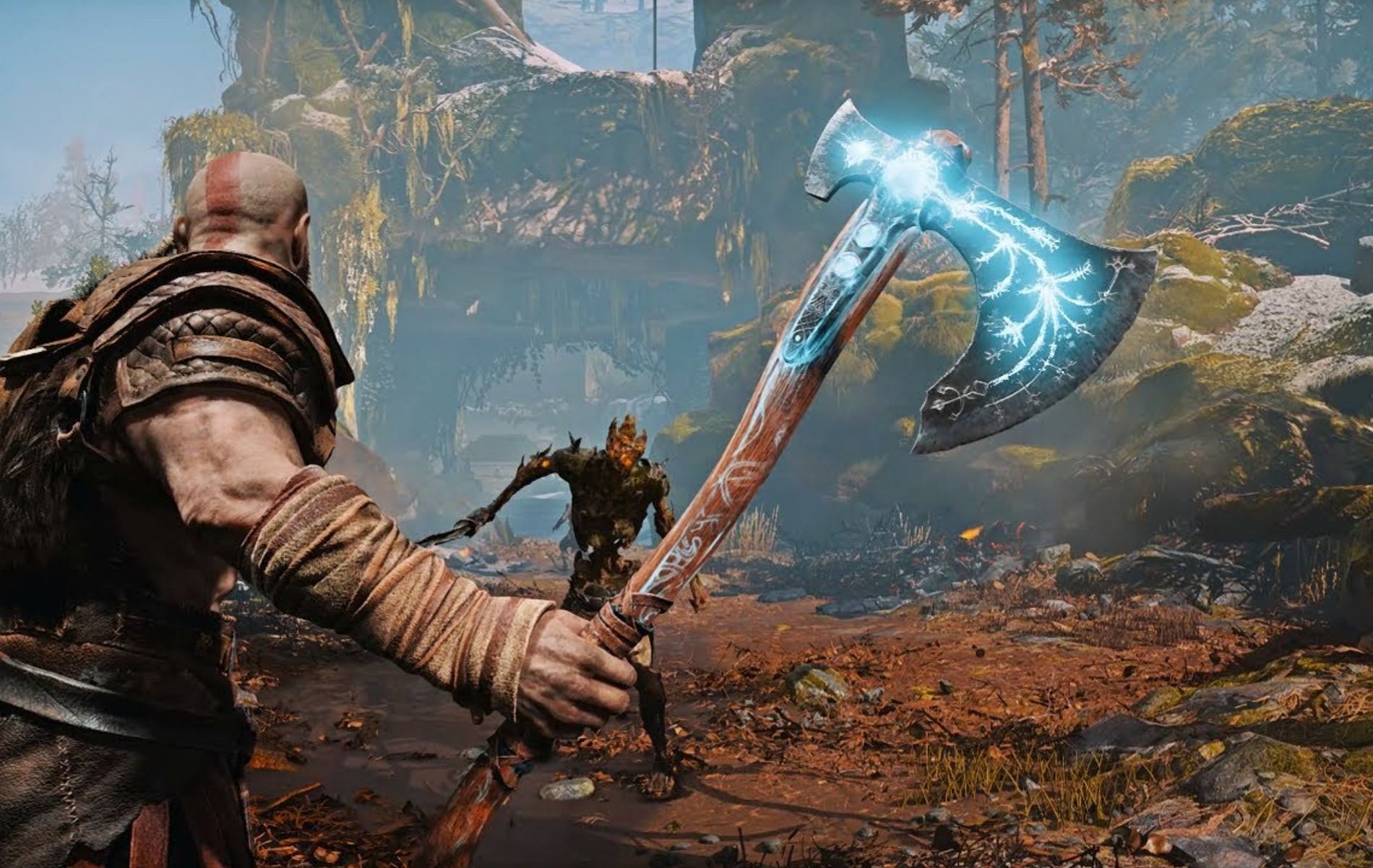 The Leviathan Axe is the weapon that Kratos carries in the beginning of God of War Raganrok. Read below to know about some of its best build options (Image via smvR/YouTube))