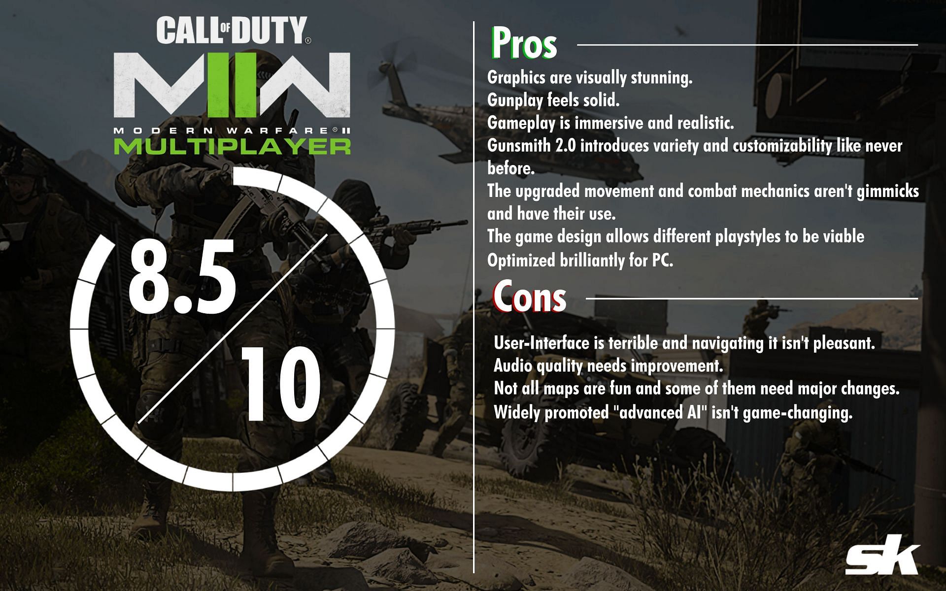 Call of Duty: Modern Warfare 2 Multiplayer scorecard (Image via Activision)