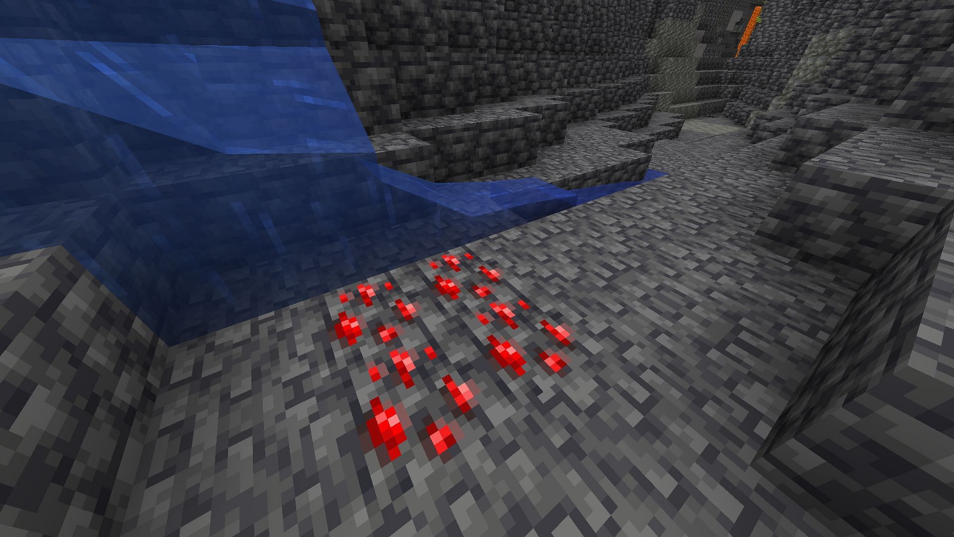 Redstone ores offer a light level of nine when something hits these blocks (Image via Mojang)