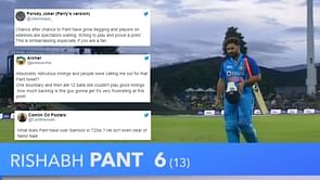 "Not every slogger can open!!!"- Furious fans want Rishabh Pant dropped from India's T20I team after another failure