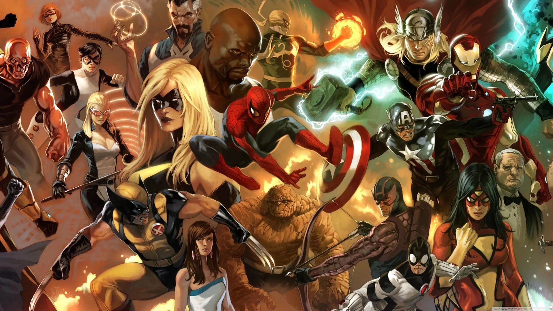 Tony Stark, Luke Cage, Spider-Woman, and more (Image via Marvel comics)