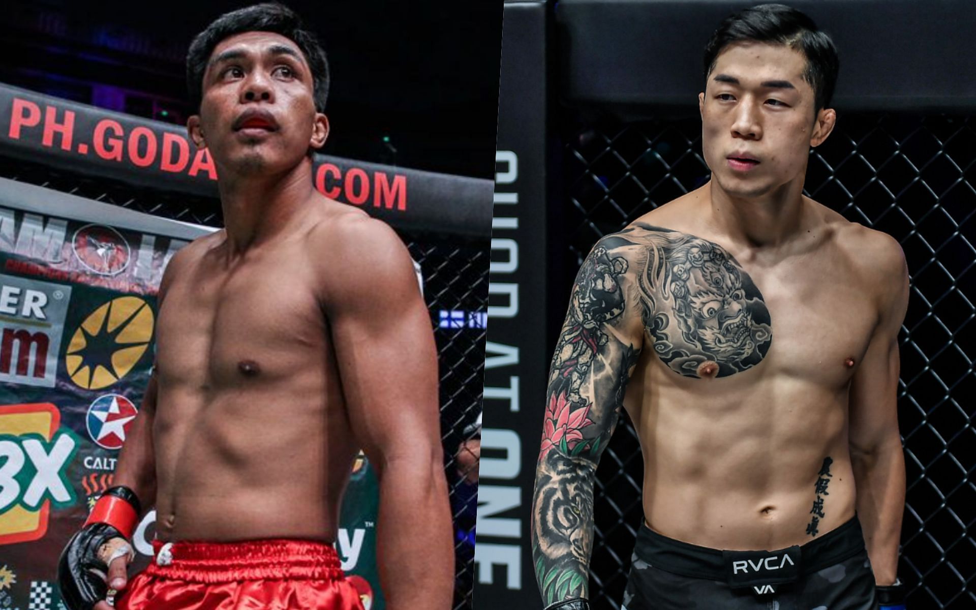 Kevin Belingon (L) is set to welcome Kim Jae Woon (R) to the bantamweight division. | Photo by ONE Championship