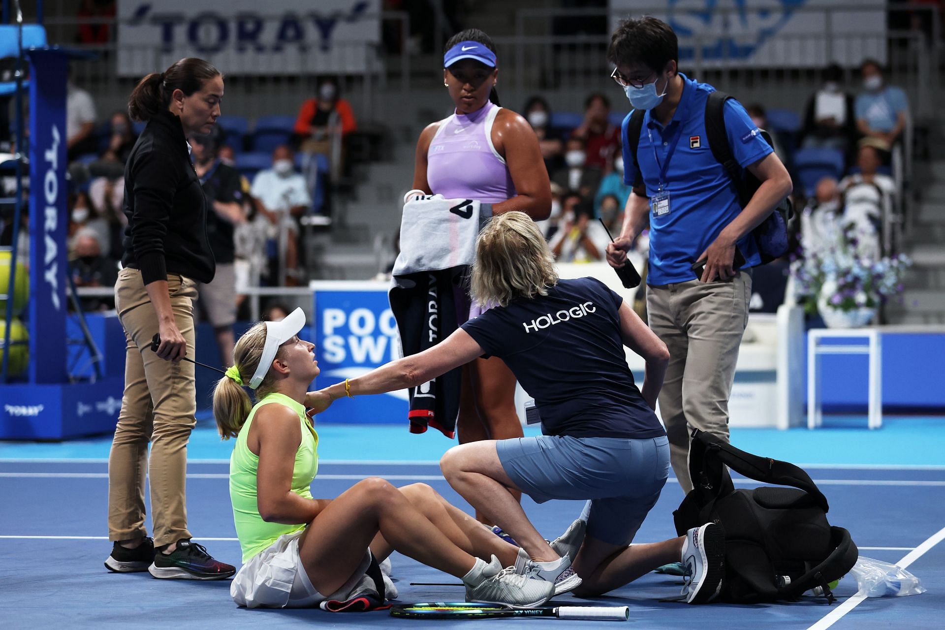 Daria Saville had to retired mid-match in Tokyo