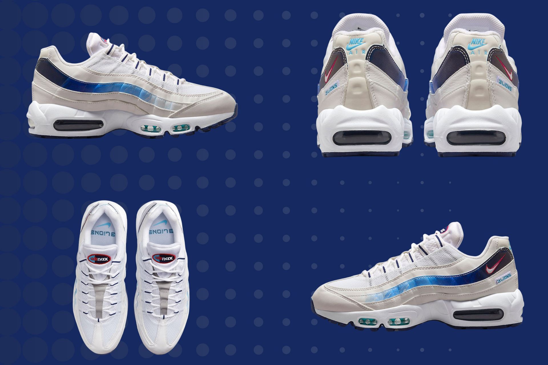 Upcoming Nike Air Max 95 &#039;3 Lions&#039; sneakers commemorating the 2022 FIFA world cup (Image via Sportskeeda)