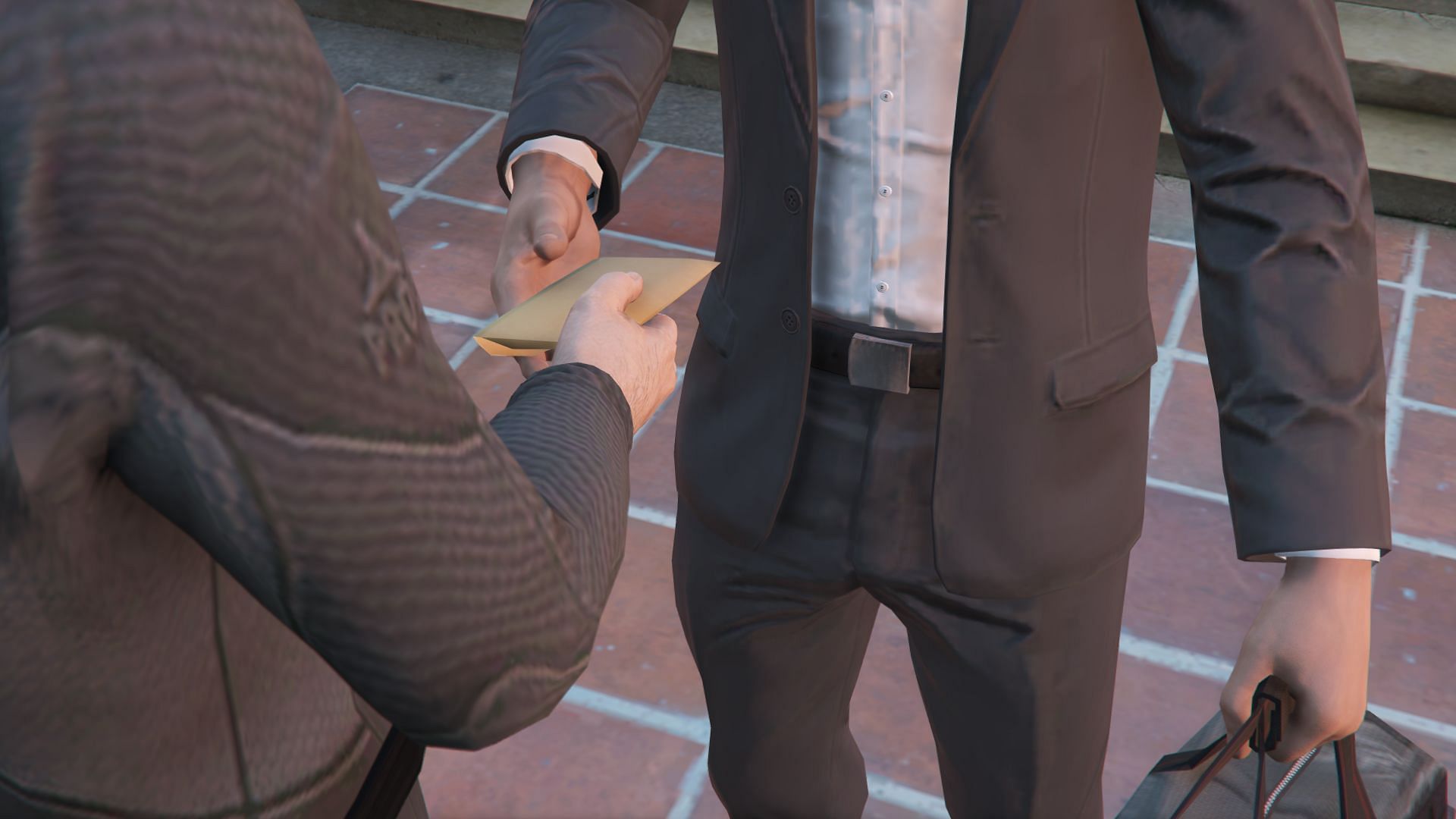 You get the money for this heist at the end of this cutscene (Image via Rockstar Games)