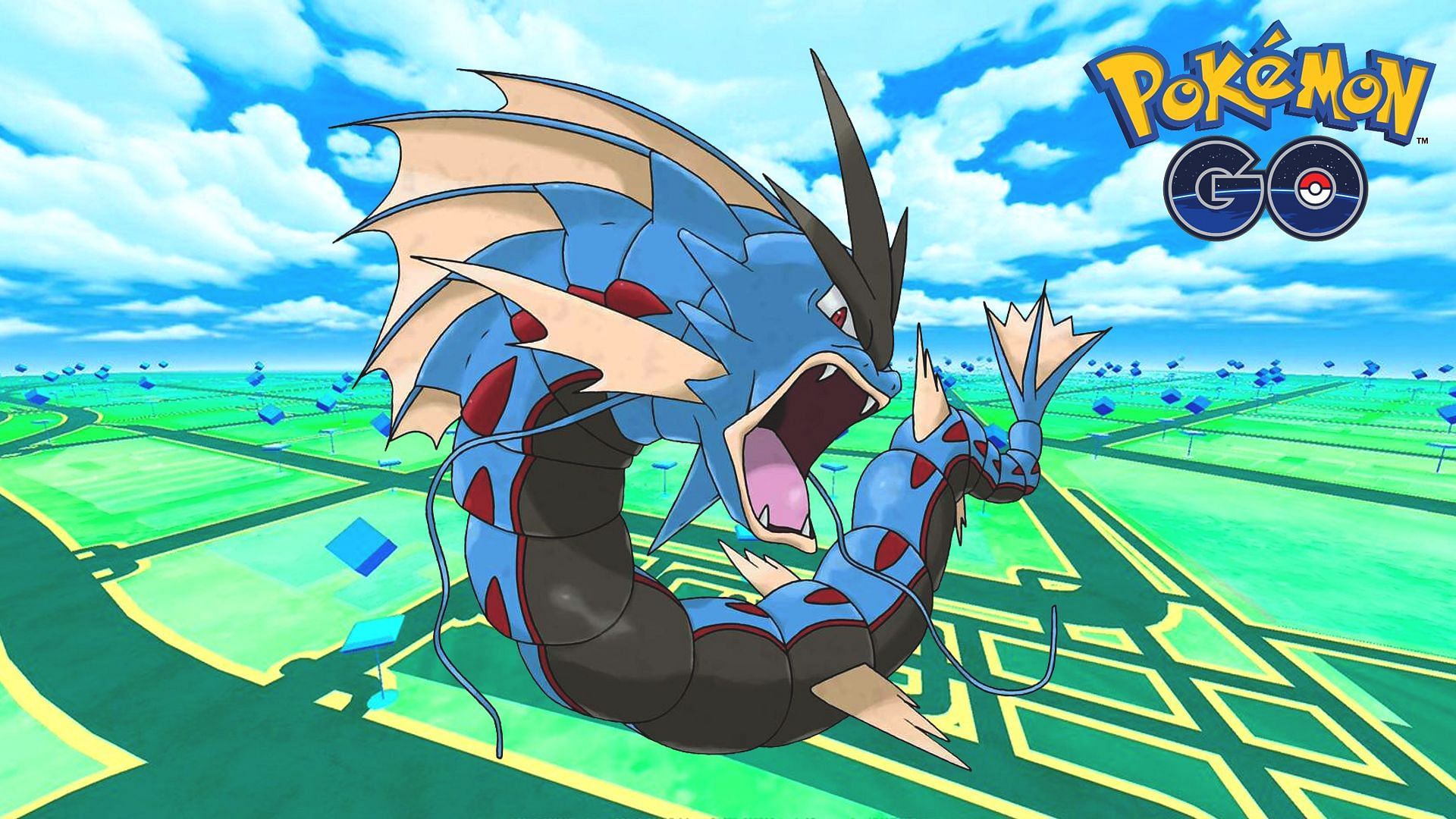 Mega Gyarados as it appears in Mega Raids this November 2022 (Image via Niantic)