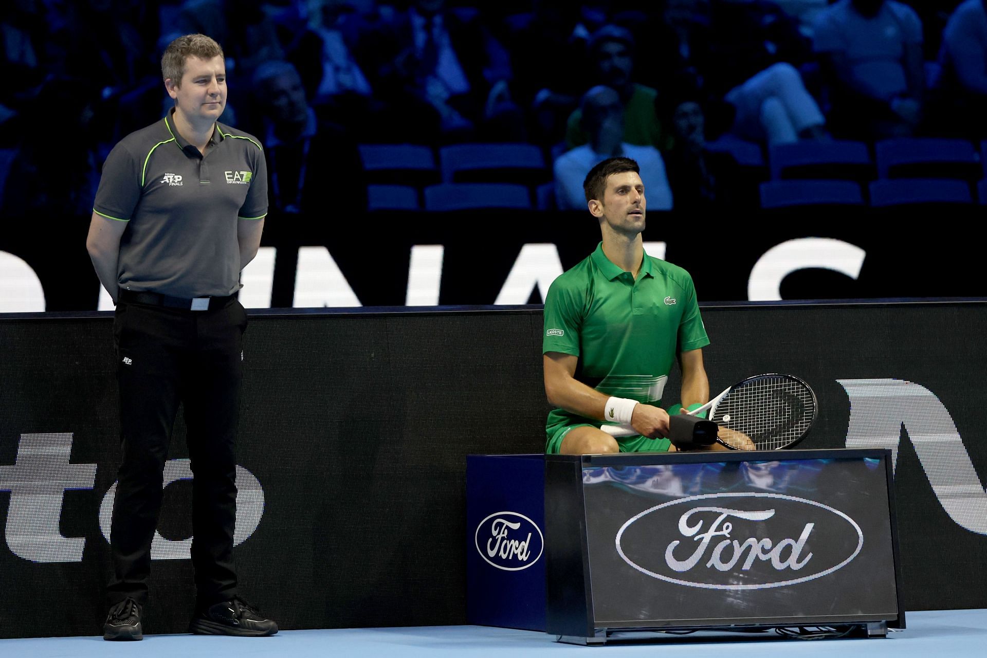 Novak Djokovic during his match against Daniil Medvedev at the 2022 ATP Finals.