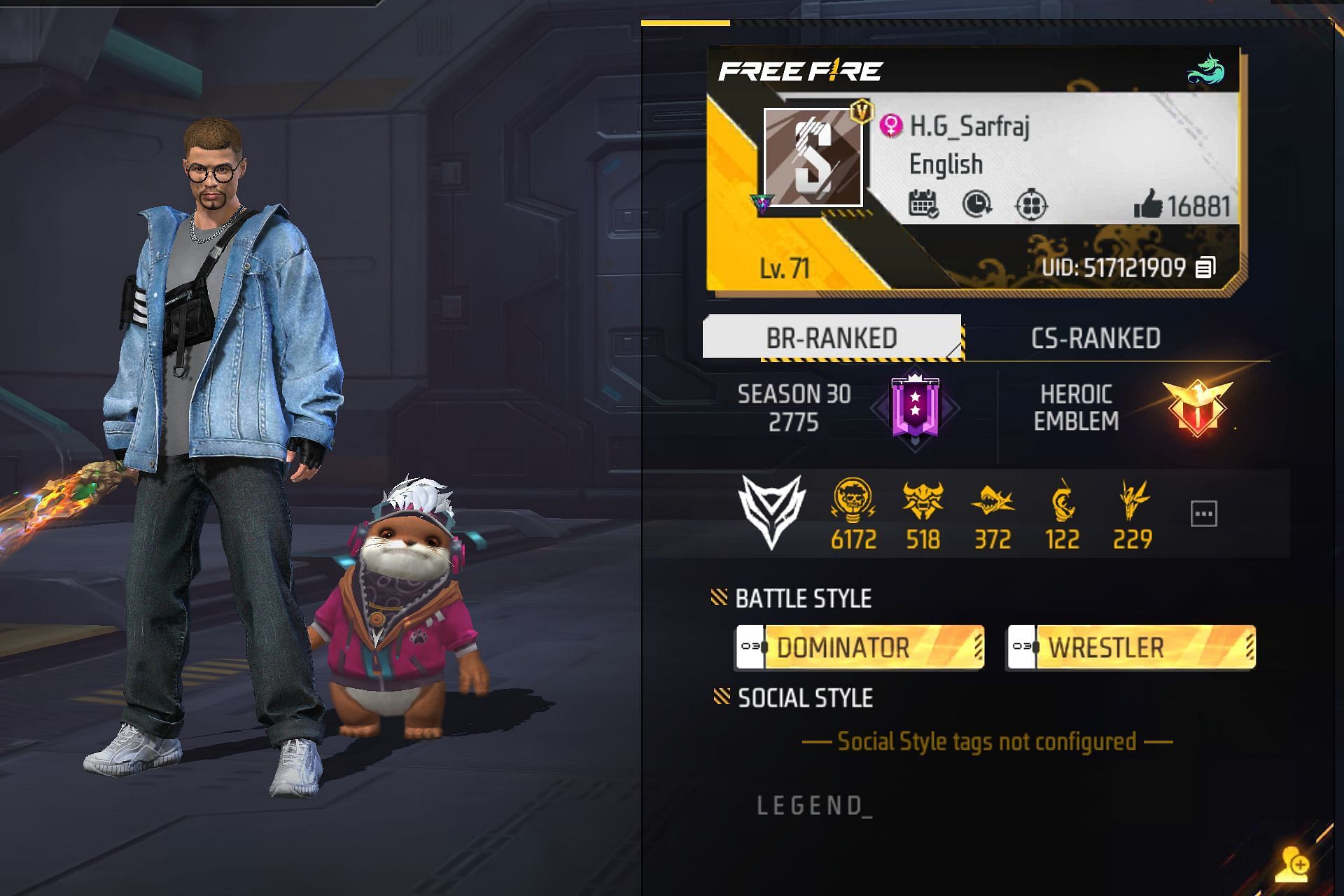 What is Helping Gamer's Free Fire MAX ID? Stats, headshots, K/D ratio,  YouTube earnings, and more