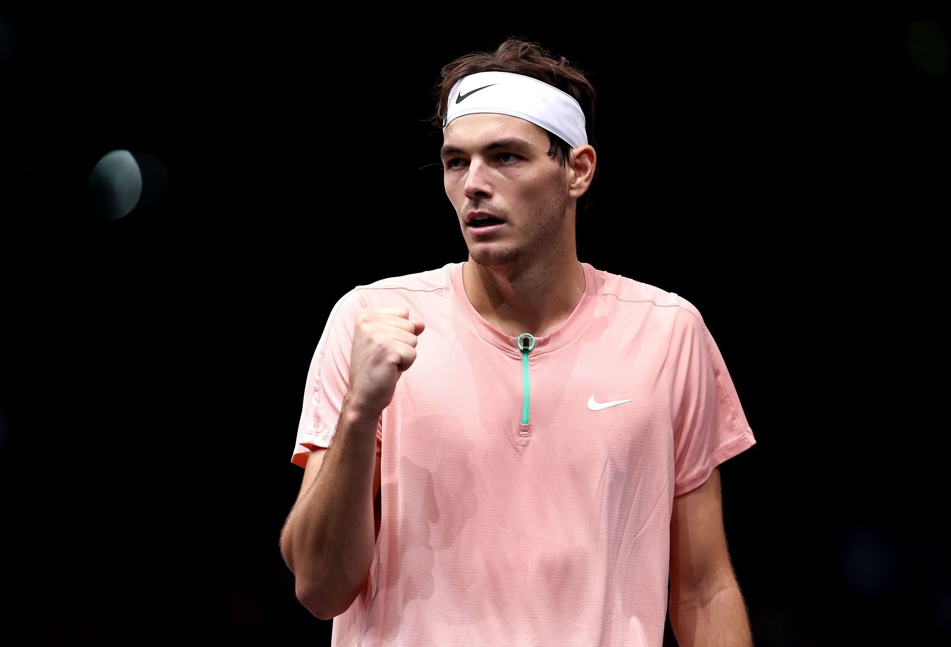 Taylor Fritz in action at the Paris Masters