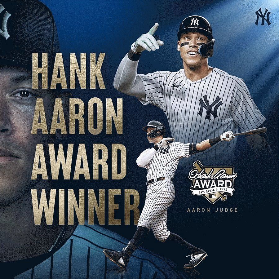 New York Yankees fans celebrate free agent Aaron Judge winning the Hank  Aaron Award for best offensive player in American League