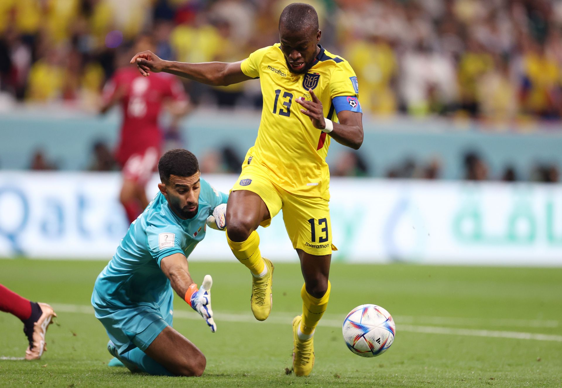 Al Sheeb tripped Valencia which led to a penalty