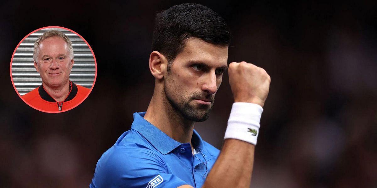 Novak Djokovic and Patrick McEnroe (inset).