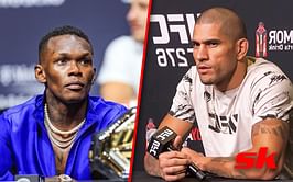 Watch: Footage from UFC 276 press conference reveals Israel Adesanya was first to look away after stare-off with Alex Pereira