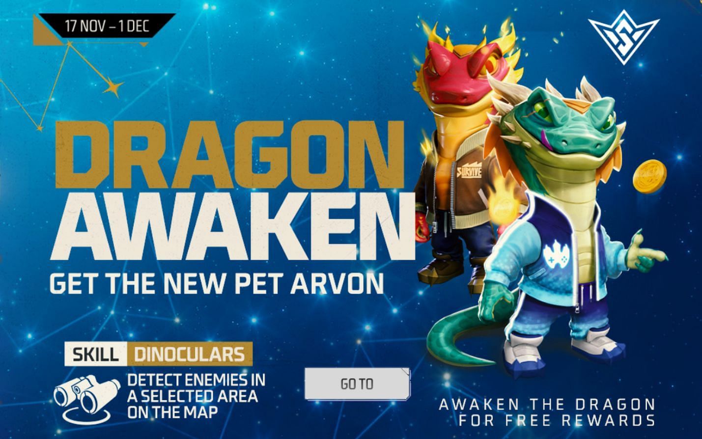 Arvon is available in the game via the Dragon Awaken event (Image via Garena)