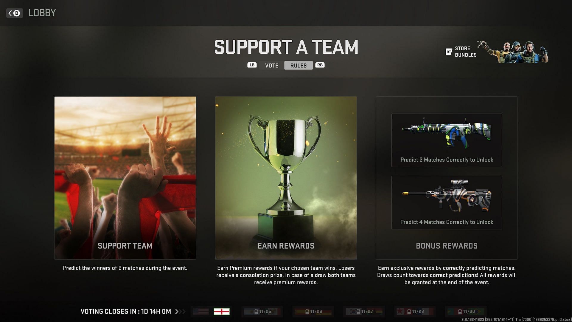 The Support a Team event in Call of Duty: Modern Warfare 2 (Image via Activision)