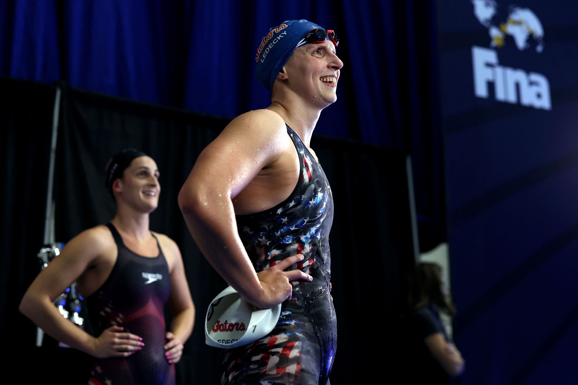 Ledecky at the FINA Swimming World Cup 2022 (Image via Maddie Meyer/Getty Images)