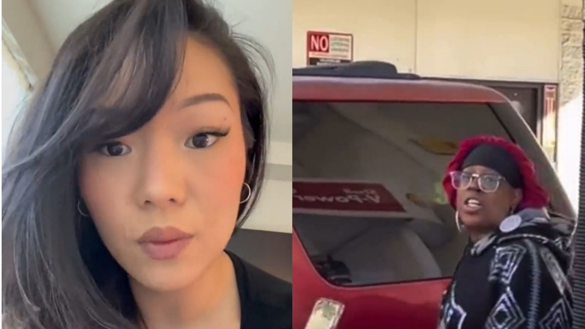 TikToker exposes woman for racist incident in Seattle (Images via choeshow/Twitter)