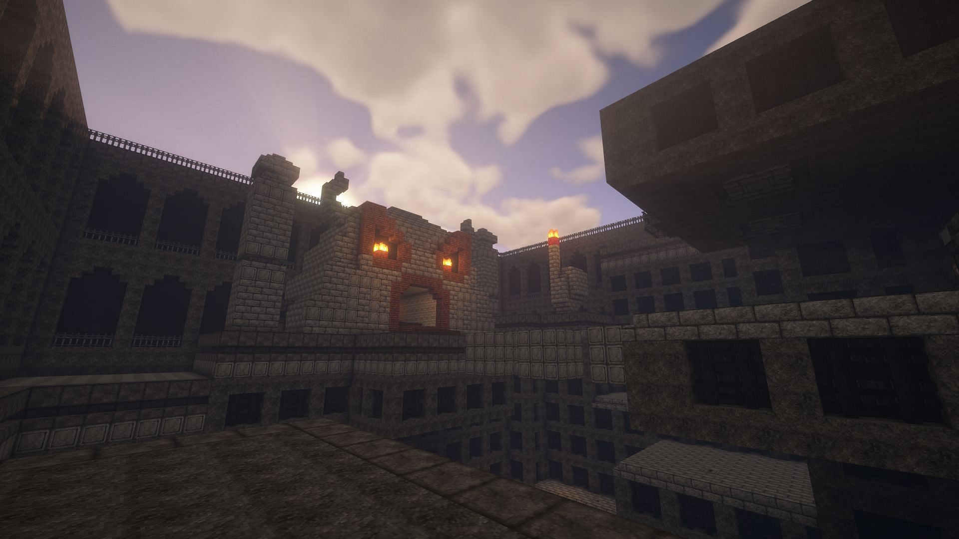 A temple stage in the Sword of Light Minecraft map (Image via Spaniel/Minecraft Maps)