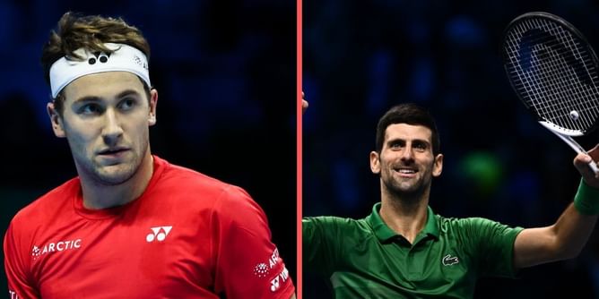 "Ranking-wise I'm maybe ahead of him but I feel like the underdog" - Casper Ruud ahead of ATP Finals summit clash against Novak Djokovic