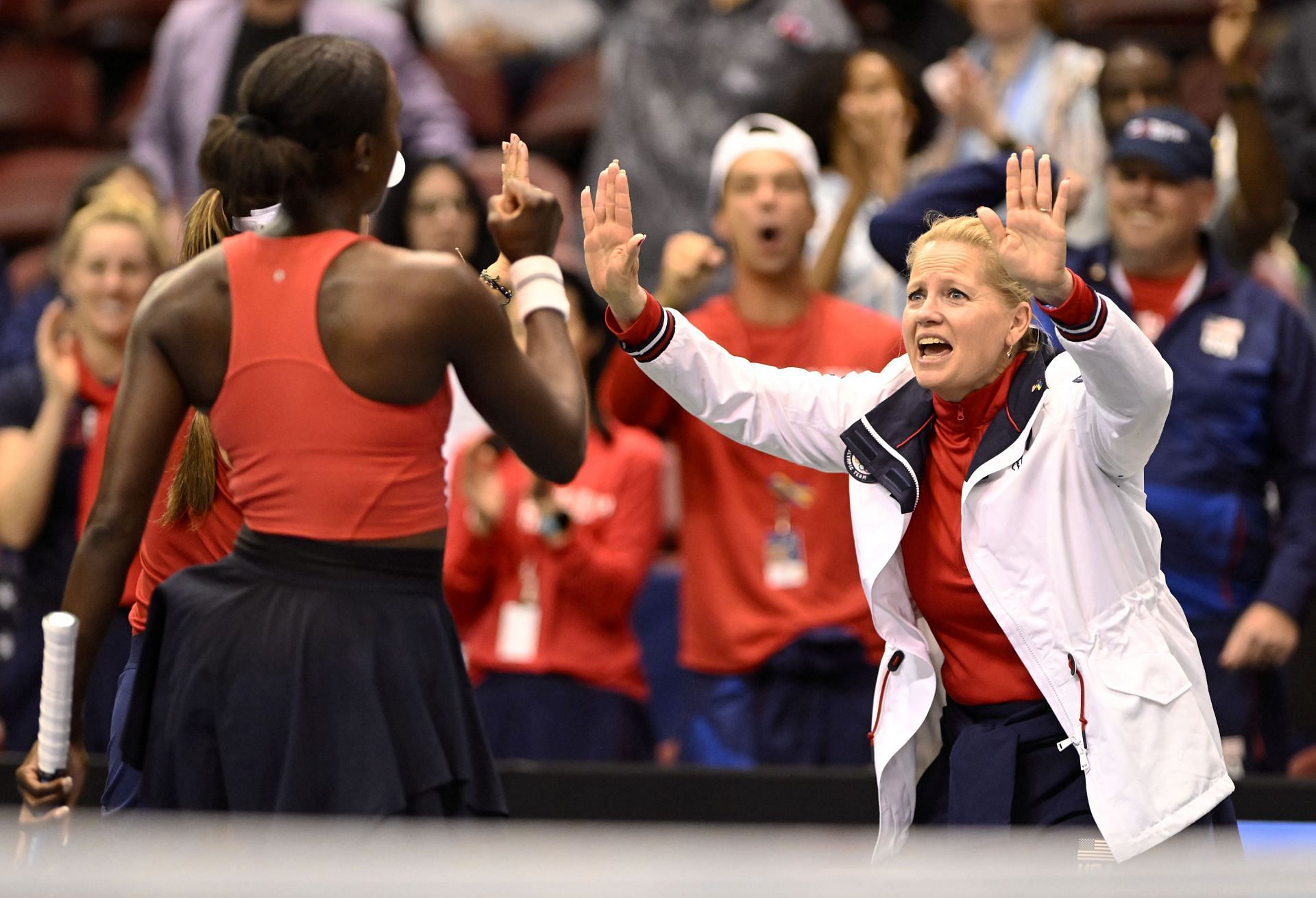 Kathy Rinaldi at the 2022 Billie Jean King Cup Qualifier