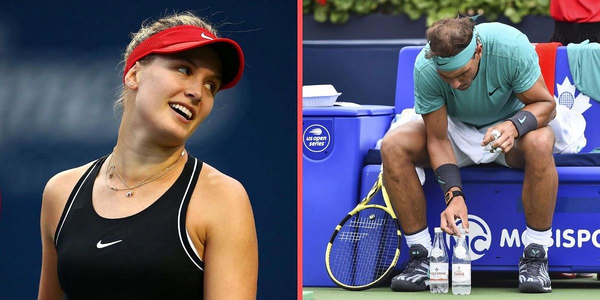 Genie Bouchard (L) and Rafael Nadal