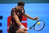 Grigor Dimitrov in action at the 2022 Erste Bank Open.
