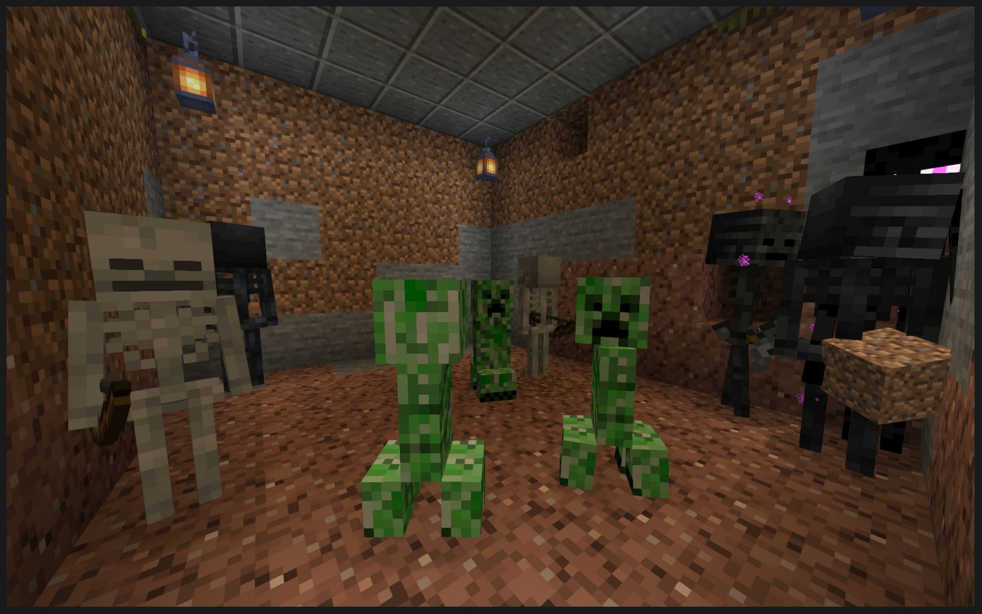 Various hostile mobs in Minecraft (Image via Mojang)
