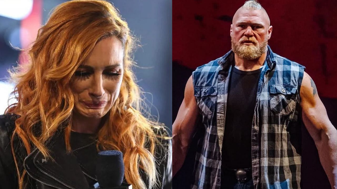 Becky Lynch and Brock Lesnar in WWE.