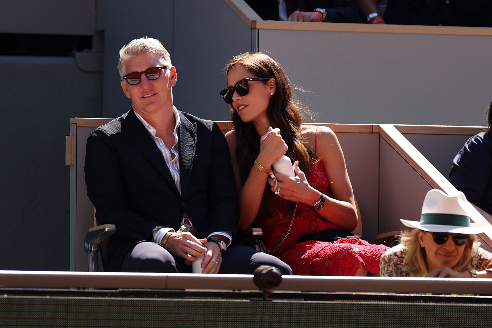 Ana Ivanovic with her husband Bastian Schweinsteiger at the French Open 2022.