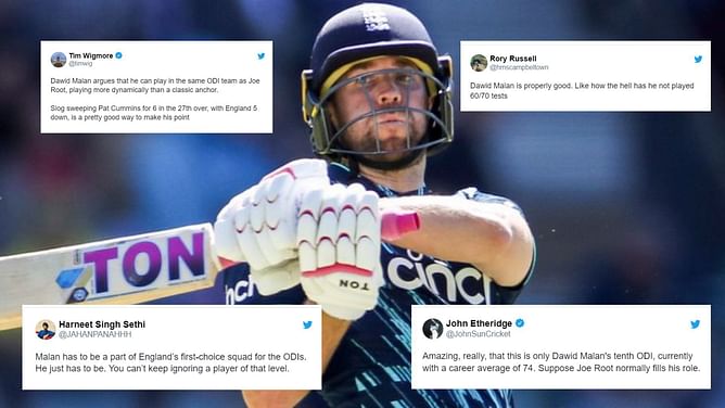 "It's Dawid Malan vs Australia" - Twitterati applaud the left-handed batter's exceptional knock in the 1st ODI
