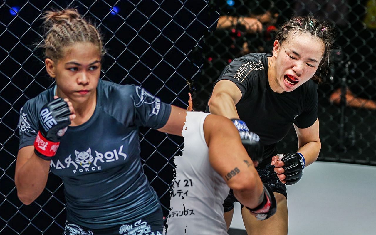 [Photo Credit: ONE Championship] Denice Zamboanga, Lin Heqin