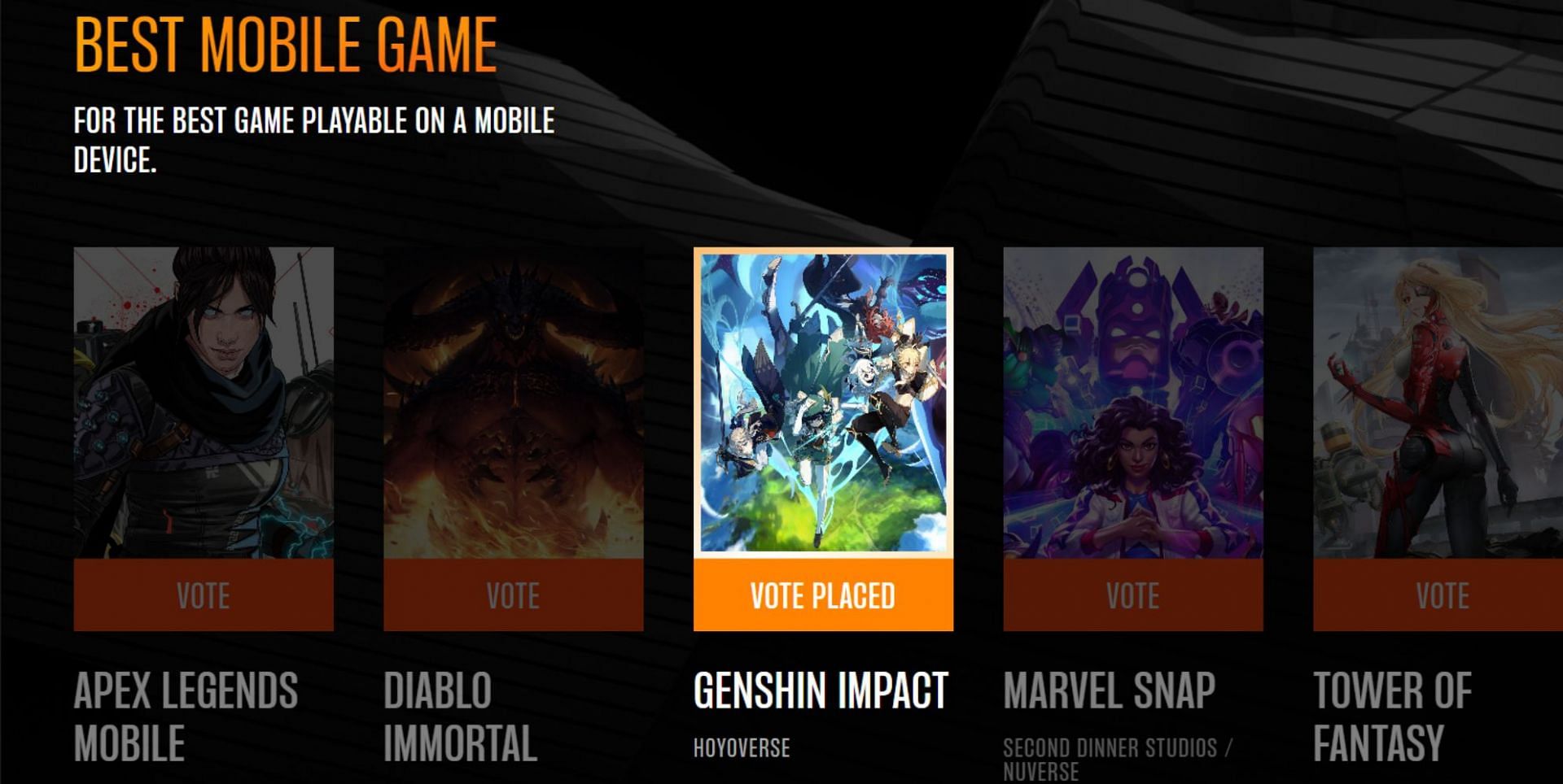 Marvel Snap and Genshin Impact Win Big At The Game Awards - Droid Gamers