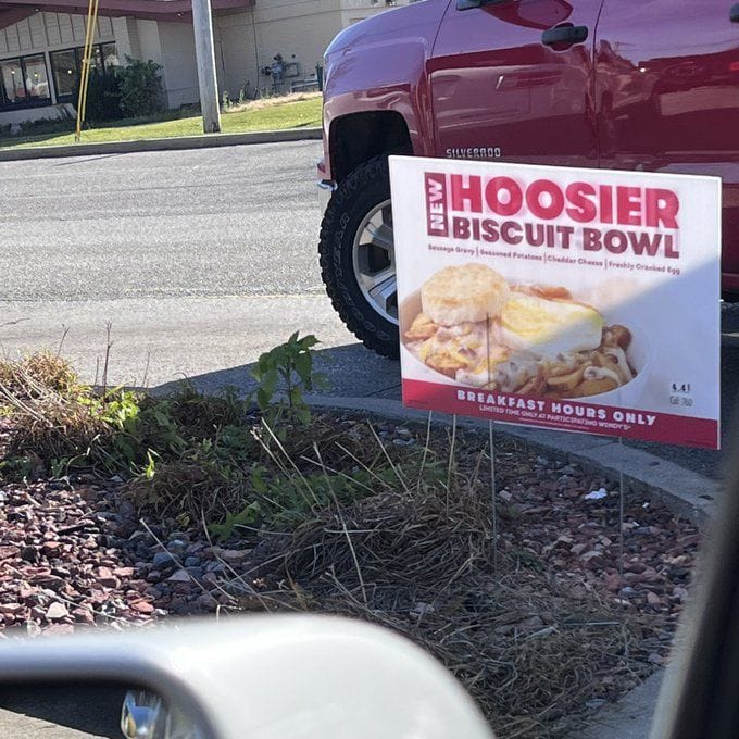 Wendy's Hoosier Biscuit Bowl Availability, hours, items, and other