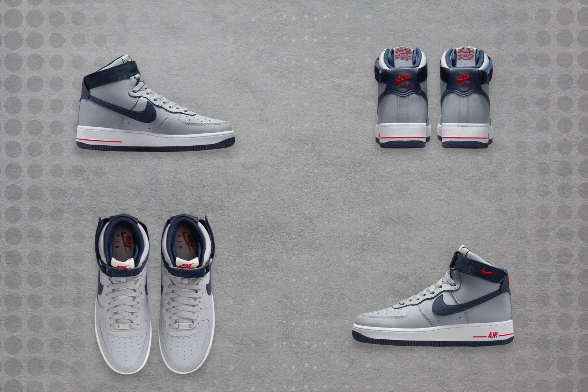 Here&#039;s a detailed look at the New England colorway of the silhouette (Image via Sportskeeda)
