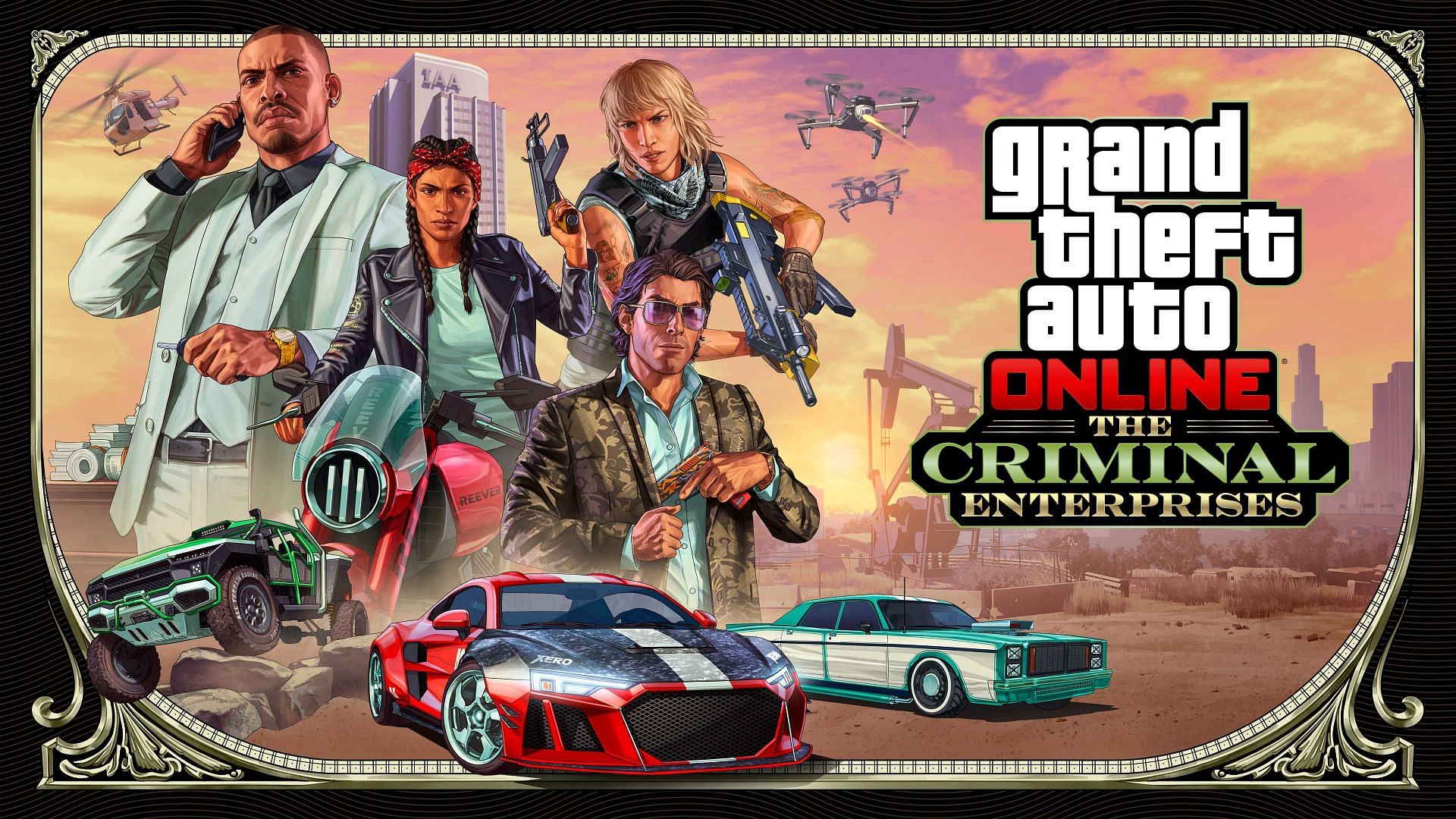 Official artwork for The Criminal Enterprises update (Image via Rockstar Games)