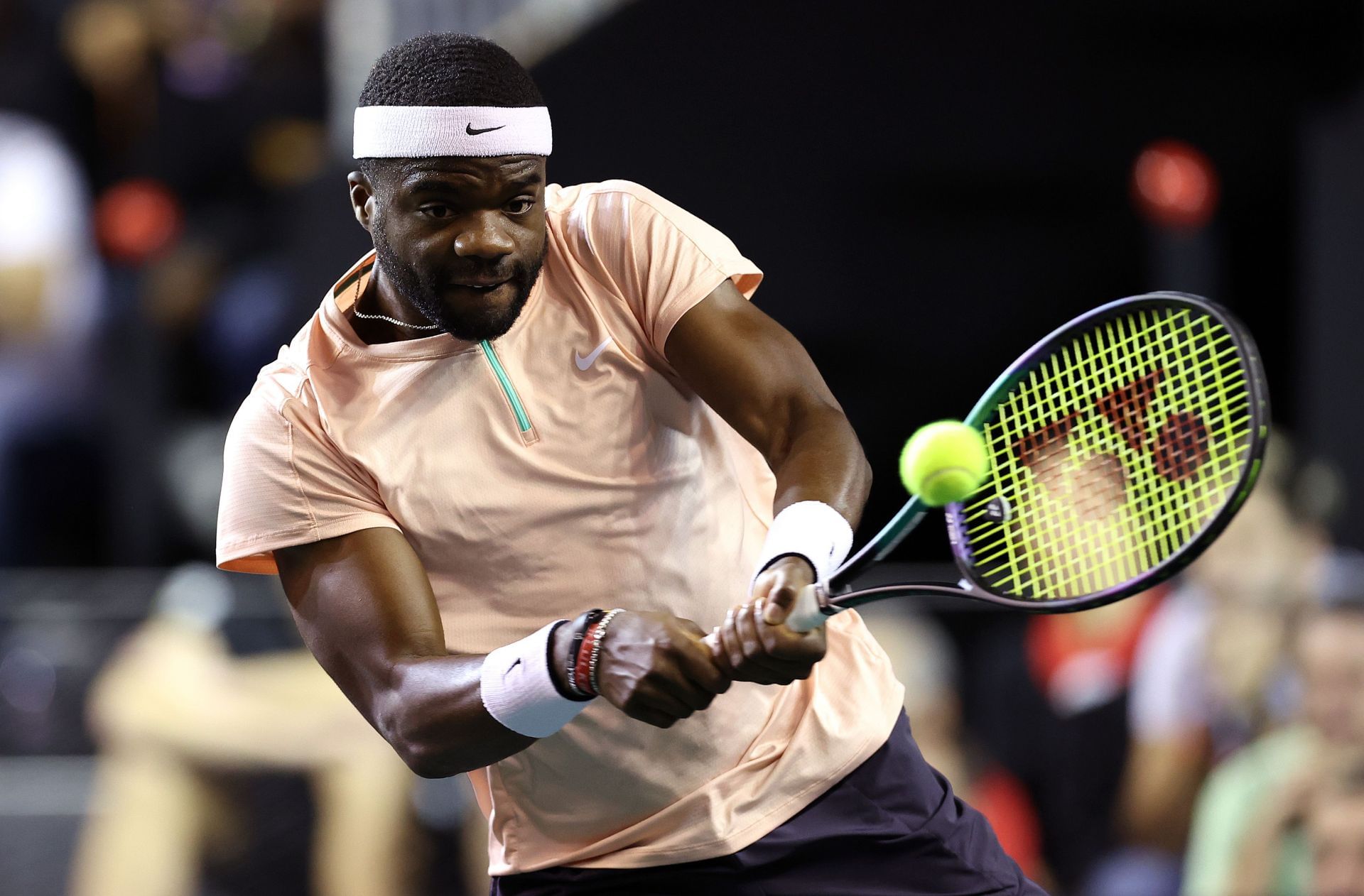 Frances Tiafoe against Jack Draper at the 2022 Paris Masters.